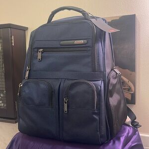 Tumi Alpha Compact Brief Pack Ballistic Nylon Blue